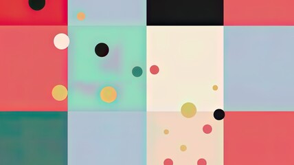 1950s retro classic background with polka dots pattern and vibrant colors