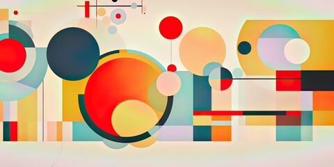 Obraz premium Classic retro wallpaper background with bold geometric shapes and vibrant colors