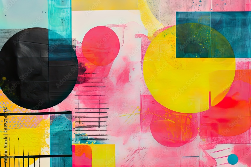 Poster vibrant risoprint-inspired background reimagined with dynamic patterns and vivid colors