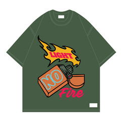 lighter no fire design tshirt streetwear