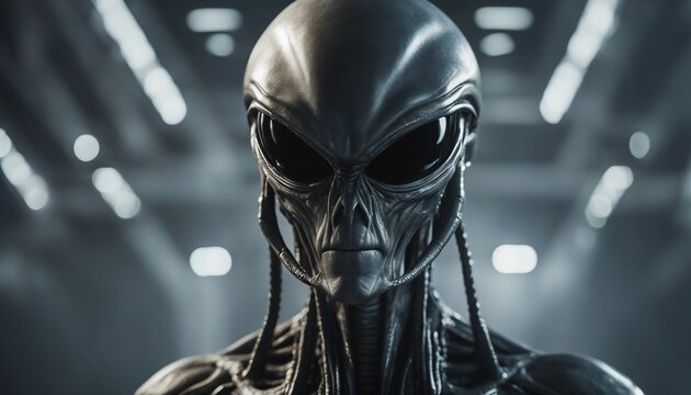 alien on a bokeh background