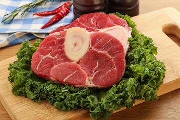 Raw ossobuco beef meat for cooking