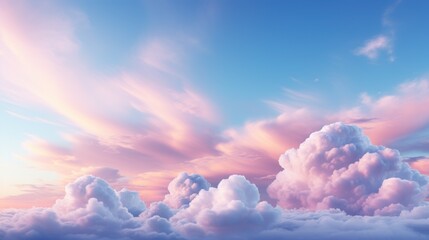 Pastel Sunrise Cloudscape - obrazy, fototapety, plakaty
