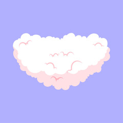 Vector cloud heart shaped vector illustration