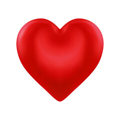 Vector shiny 3d heart on white background. happy valentine's day greeting template