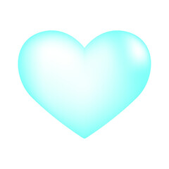 Vector shiny blue heart illustration on white background