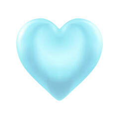 Vector shiny blue 3d heart on white background. happy valentine's day greeting template