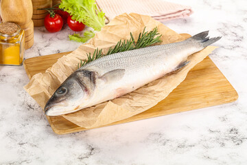 Raw seabass fish for cooking