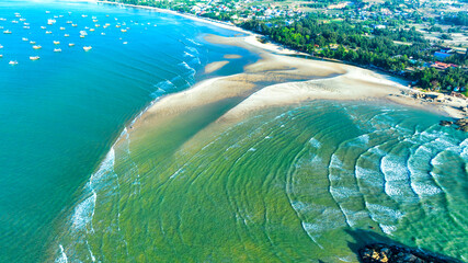 Aerial view of sea Mui Ne, Vietnam see the whole bay of Ke Ga from north to south shore very large...
