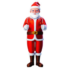 3D character of santa claus holding christmas candys, Merry Christmas and Happy New Year, 3d illustration and rendering