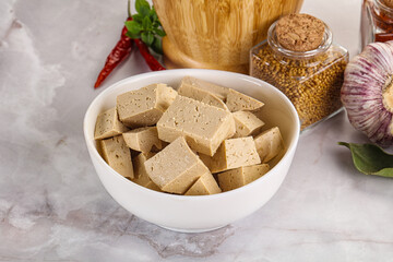 Vegan cuisine - organic tofu cheese