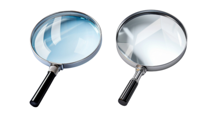 magnifying glass, transparent background, isolated image, generative AI