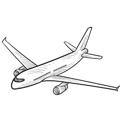 plane handdrawn illustration