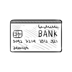 ATM card handdrawn illustration