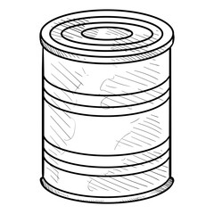metal cans handdrawn illustration