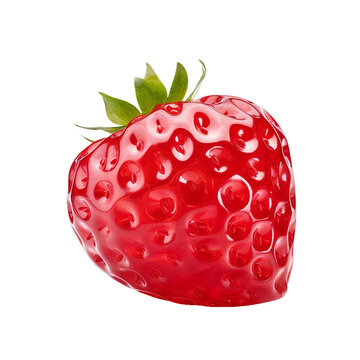 Strawberry-shaped gummy, transparent background, isolated image, generative AI