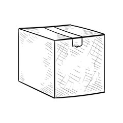 cardboard box handdrawn illustration