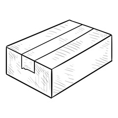 cardboard box handdrawn illustration