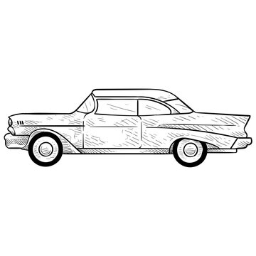 vintage car handdrawn illustration © nikagraphic