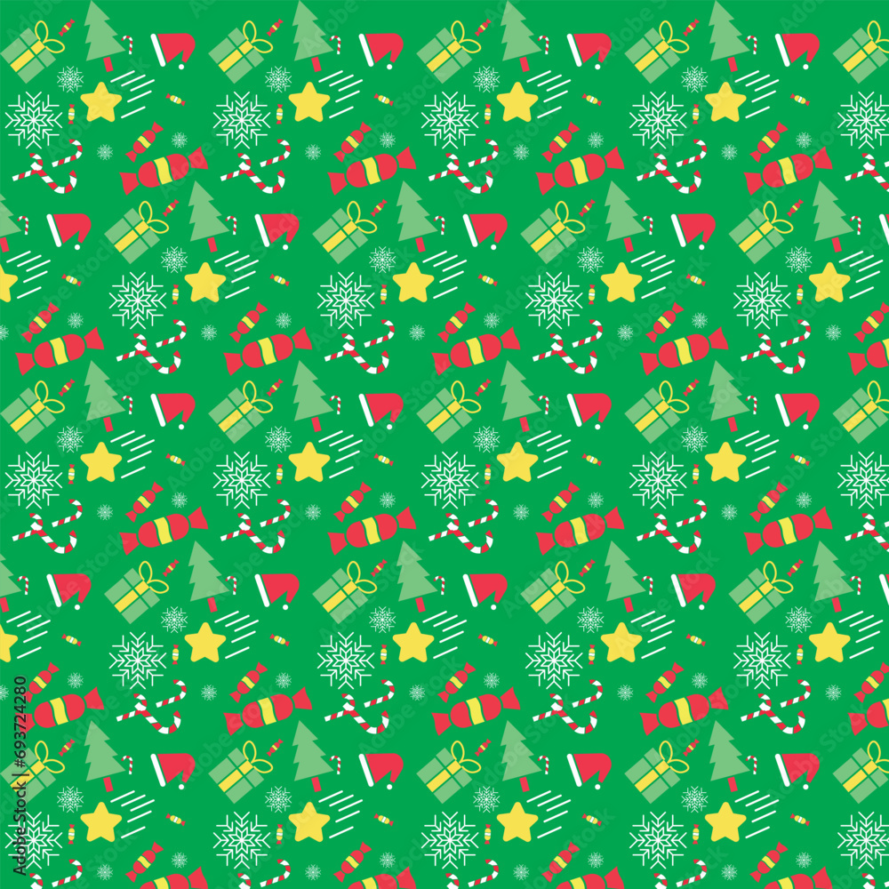 Poster draw seamless pattern for chrismast