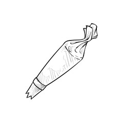 baking piping bag handdrawn illustration