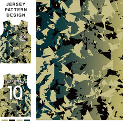 Abstract military concept vector jersey pattern template for printing or sublimation sports uniforms football volleyball basketball e-sports cycling and fishing Free Vector.