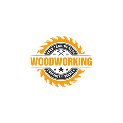 Woodworking and Carpentry Logo Design Template