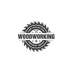 Woodworking and Carpentry Logo Design Template
