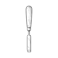 wood chisel handdrawn illustration