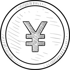 coin handdrawn illustration