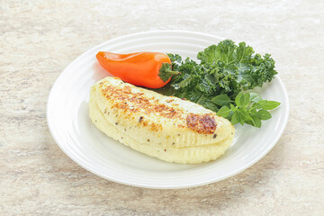 Roasted traditional cheese haloumi