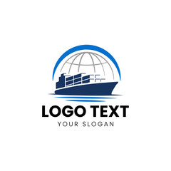 Modern Shipping Transport Service Logo Design Vector