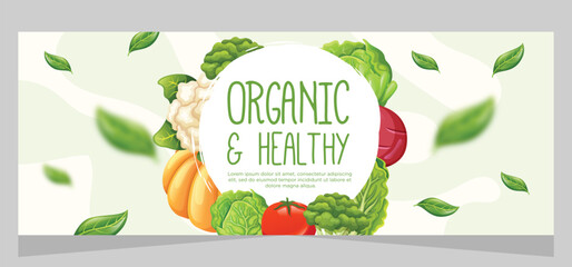 Vegetarian food banner template design
