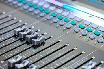 Control panel for an audio system equalizer with volume sound mixer