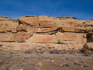 Chaco Canyon National Park - New Mexico, USA. City ruins of Anasazi lost civilization