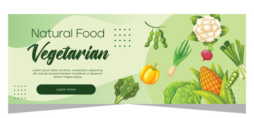 Vegetarian horizontal banner template design