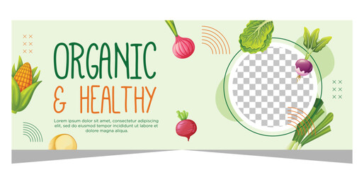 Vegetarian food banner template design