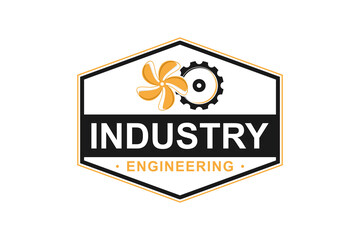 HVAC system industry service logo design badge label style.