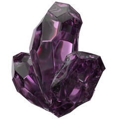 Amethyst ore-like power stone Clear fresh isolated Elegant Modern 3D Rendering abstract background