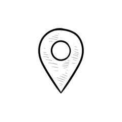 location point icon handdrawn illustration