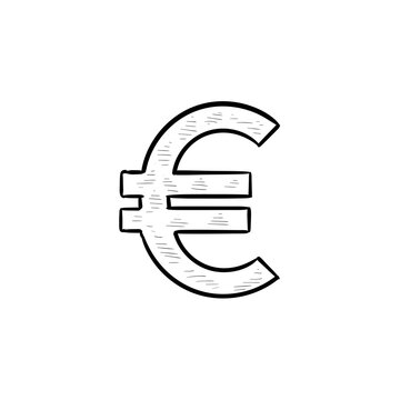 euro currency symbol handdrawn illustration
