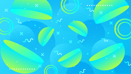 Blue and green abstract background with shapes