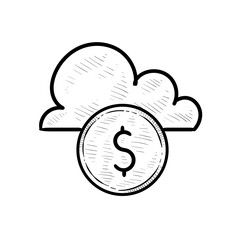 coins handdrawn illustration