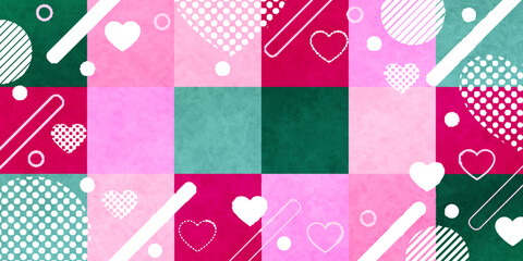 バレンタイン　ハート　冬　模様　背景