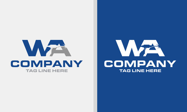 letter WA welding fabrication company logo design template