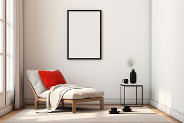Minimalist Poster Frame Mockup Indoor created with Generative AI