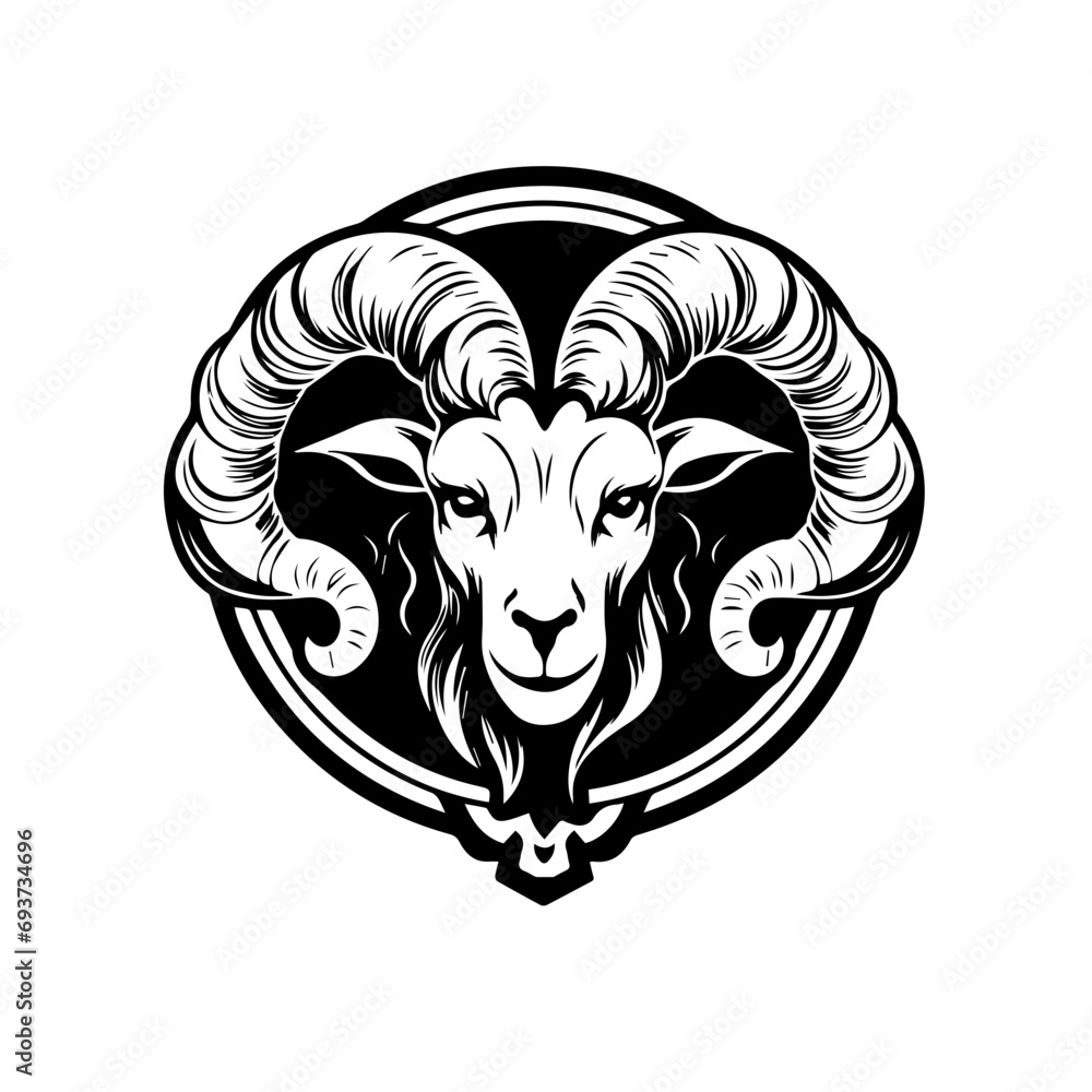 Wall mural ram vector