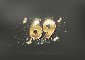 Luxurious and elegant number 69th. premium design for celebration. Premium vector for poster, banner, celebration greeting.