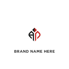 AP logo. A P design. White AP letter. AP, A P letter logo design. Initial letter AP linked circle uppercase monogram logo R letter logo vector design. 