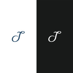 J letter logo, Letter J logo, J letter icon Design with black background. Luxury J letter 
